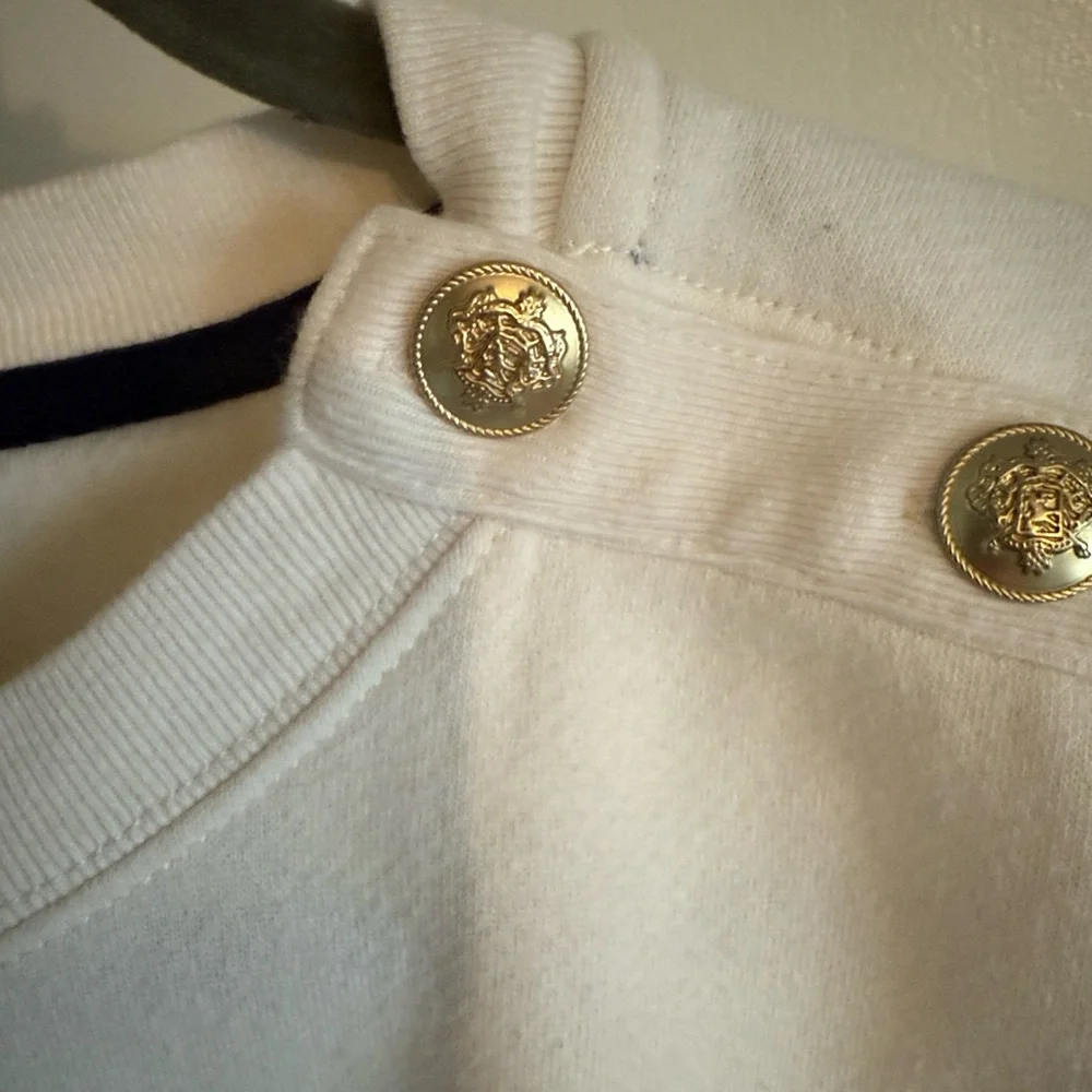 J. Crew Cream Sweatshirt with Button Details - Picture 7 of 7